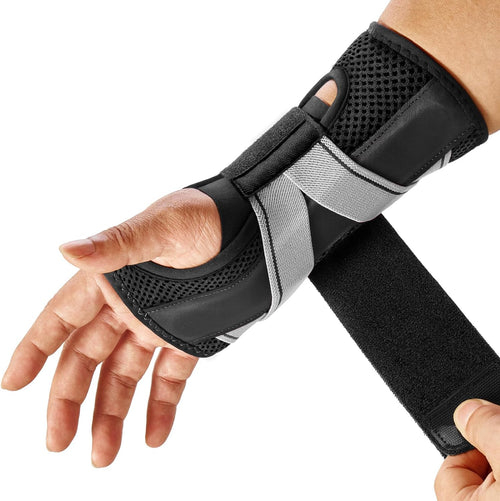 YM & Dancer G49 Fitted Wrist Brace for Carpal Tunnel Night Relief, Lengthened Fixed Hand Support for Women Men with Metal Splint, One-Step Wear Wrist Support for Right and Left Hand, for Arthritis Tendonitis