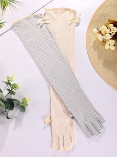 YM & Dancer P12 2 Pairs Women UV Sun Protection Driving Gloves Touchscreen Arm Sun Block Gloves for Outdoor Sports Summer Supplies