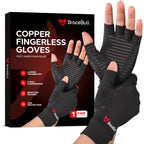 YM & Dancer G26 Arthritis Gloves (1 Pair), Copper Infused Fingerless Compression Gloves for Hand Pain, Carpal Tunnel, RSI, Rheumatoid, Tendonitis, and Relieve Muscle Pain for Women & Men (Medium, Black)